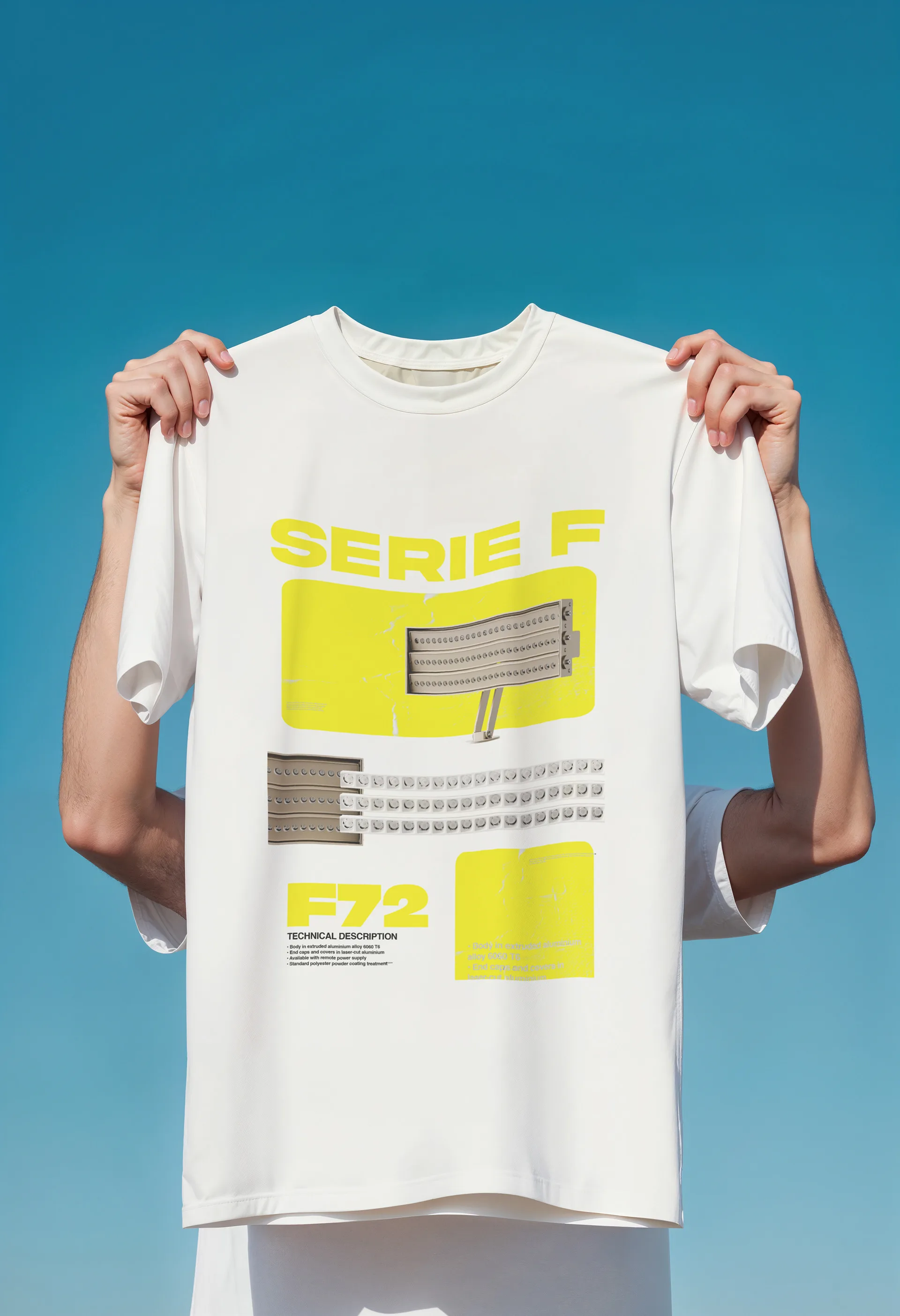 T-shirt Serie F stampata con la grafica del catalogo